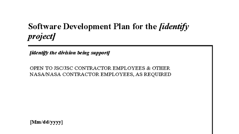 Software Development Plan (SDP) for Flight Software Project - Studocu