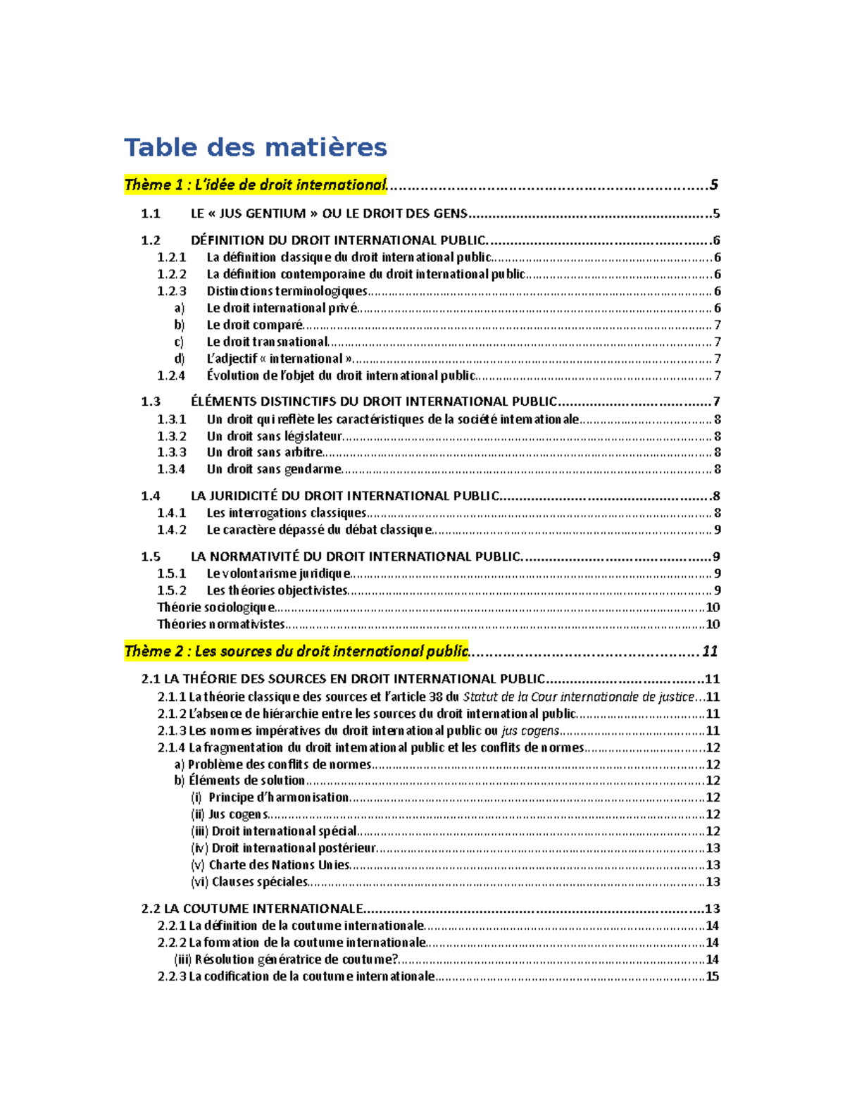 DRT-1009 Notes de cours sur le Droit International Public - Studocu