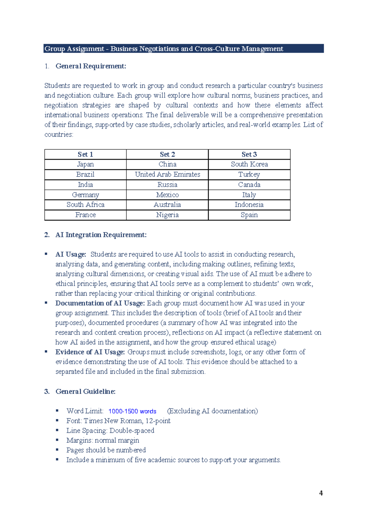 IBC201 Group Assignment: Business Negotiations & Culture Management ...
