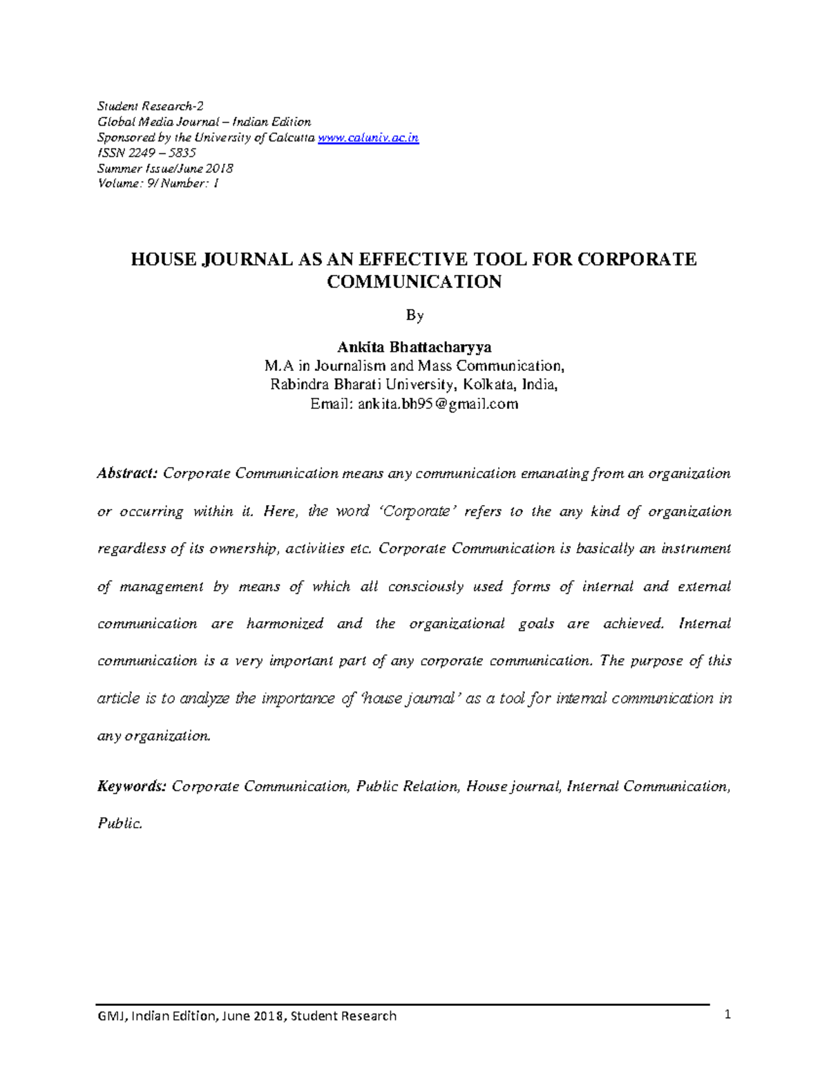 SR2 - Hướng dẫn: House Journals as Key Tools in Corporate Comm. - Studocu