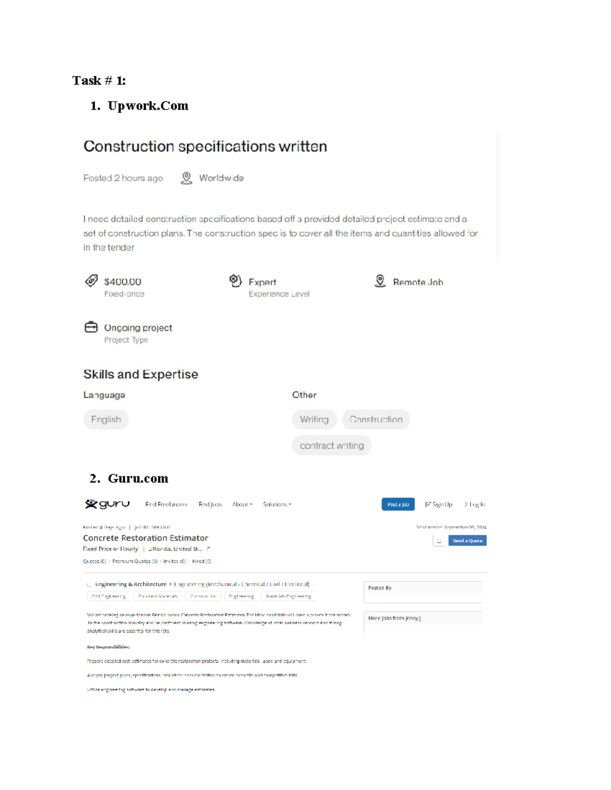Digi Skills Exc#3: Exploring Freelance Platforms (Upwork & Guru) - Studocu