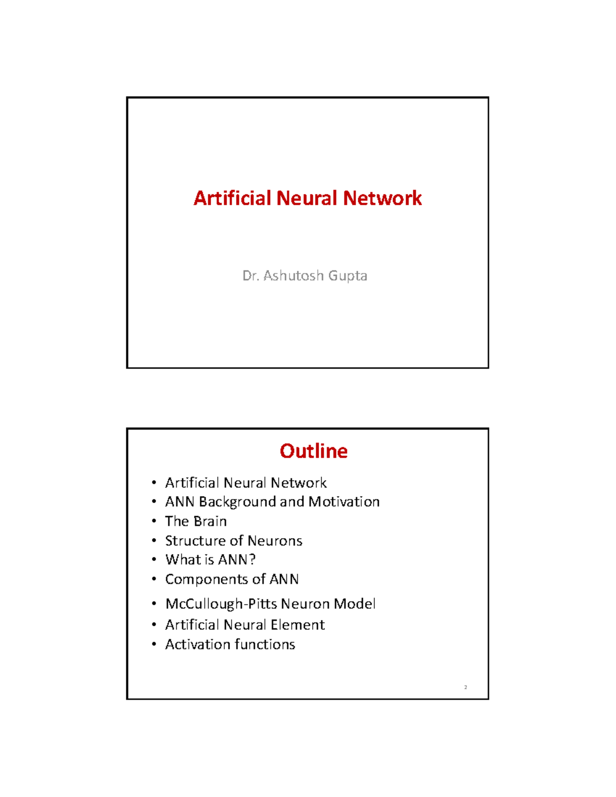 Artificial Neural Networks (ANN) Overview and Key Concepts - Studocu