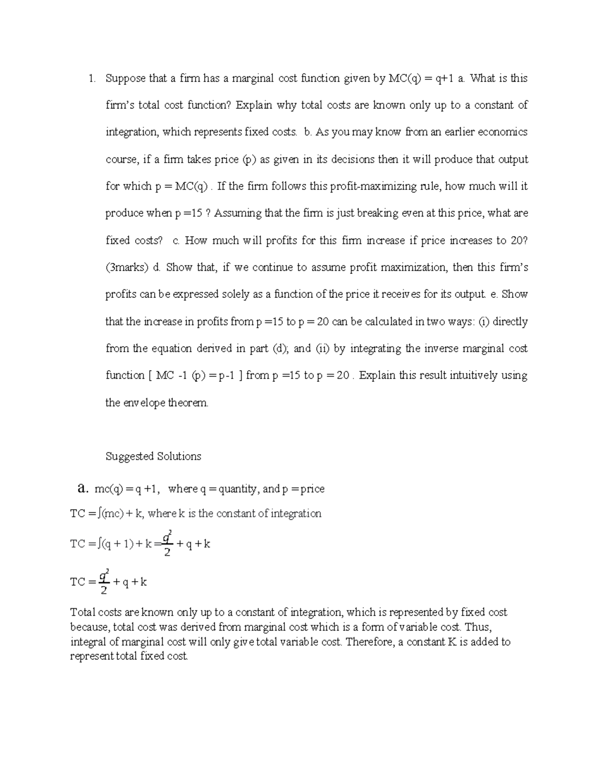 Microeconomics MC Questions & Solutions: Profit Maximization Analysis ...