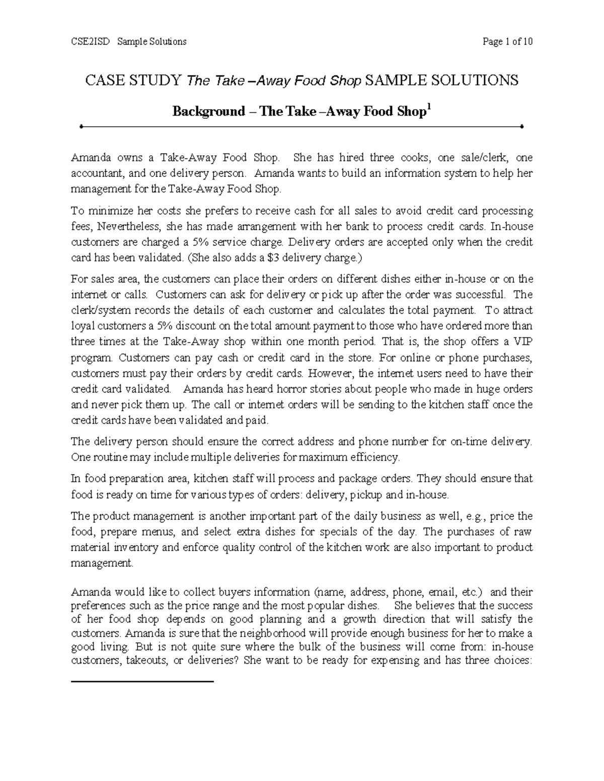 Exam 2015, Questions And Answers - Case Study - CSE2ISD Sample ...