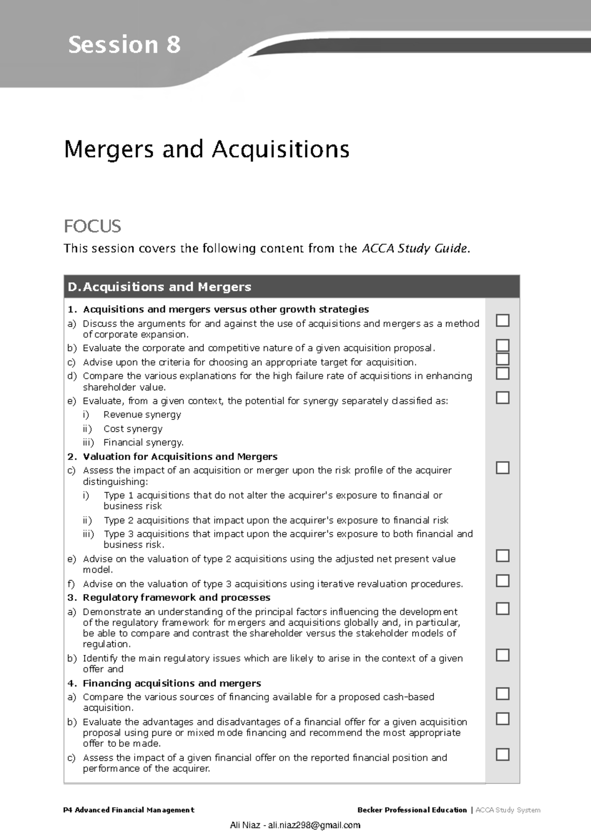 P4-08 Comprehensive Overview of Mergers and Acquisitions - Document Preview