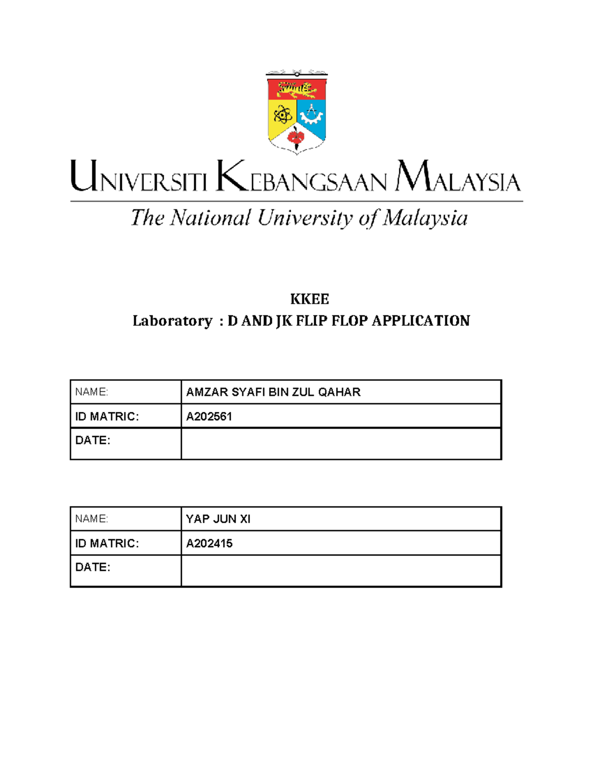 Digital LAB: D and JK Flip Flop Applications (KKEE) - Studocu
