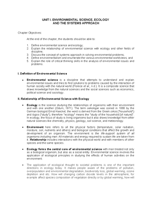 Unit 2 - NOTES - UNIT II. ECOSYSTEM COMPONENTS AND ENERGY FLOW THROUGH ...