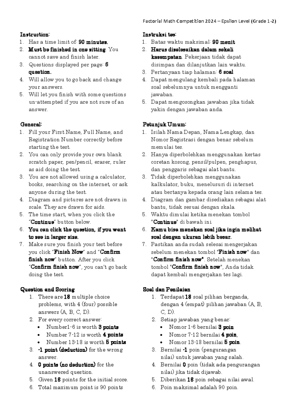 Factorial Math Competition 2024 – Epsilon Level (Grade 1-2 ...