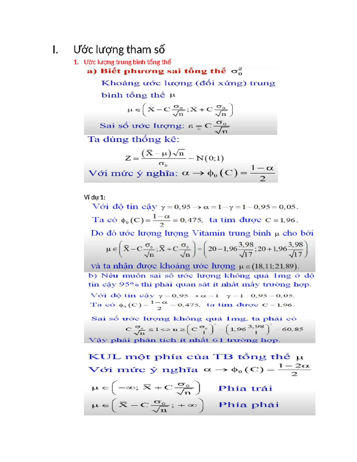 Tài liệu - aaaaaaaaaaaaaaa - Math Dicreat - I. Ước lượng tham số 1. Ước ...