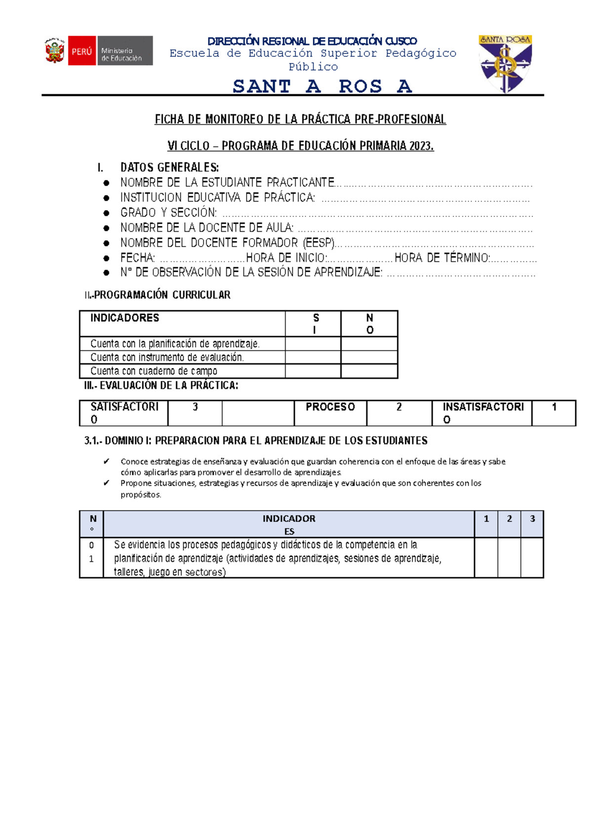 Ficha de Monitoreo de la Práctica Pre-profesional VI Ciclo 2023 - Document Preview