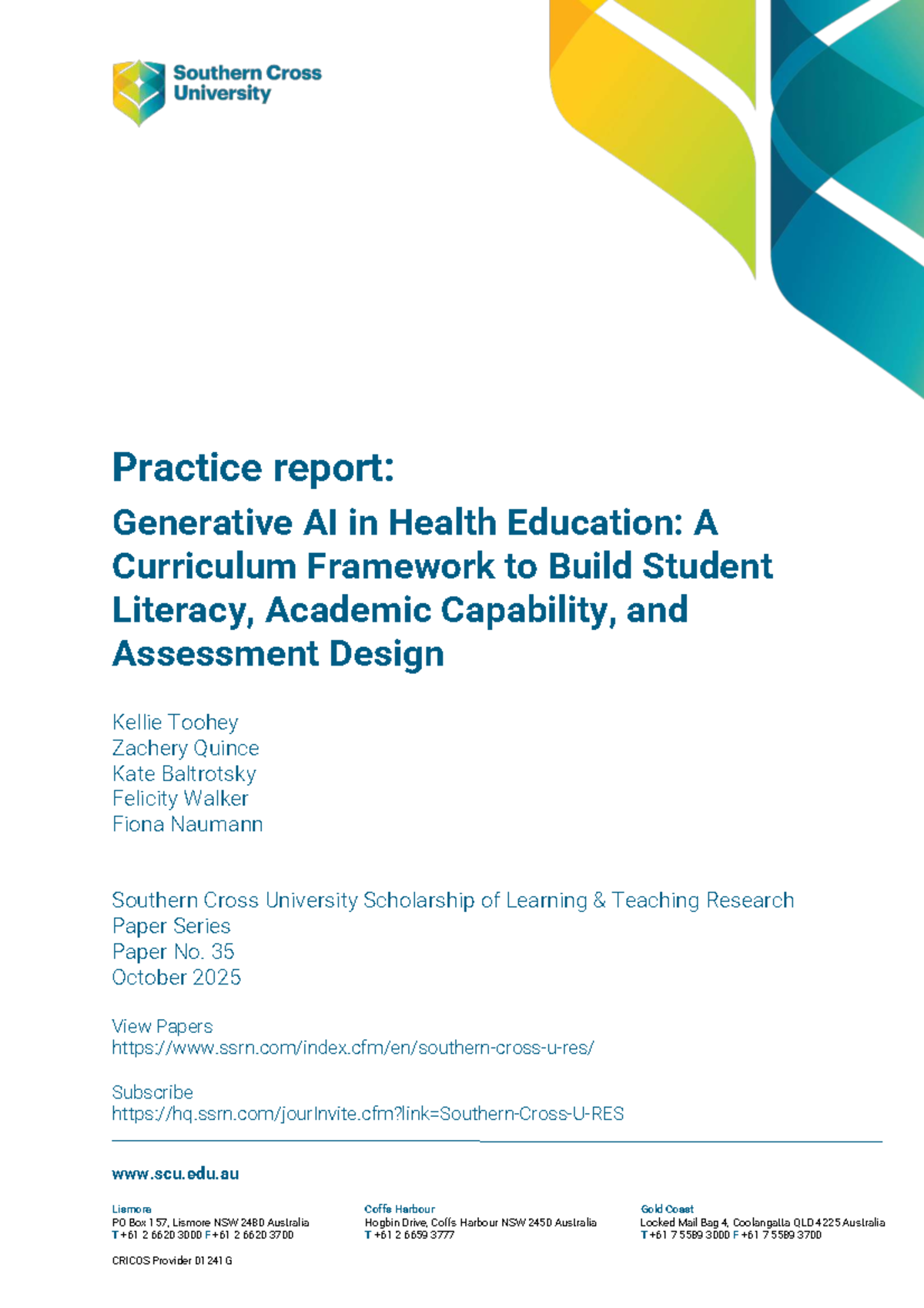 Generative AI in Health Education: A Curriculum Framework (SCU) - Studocu