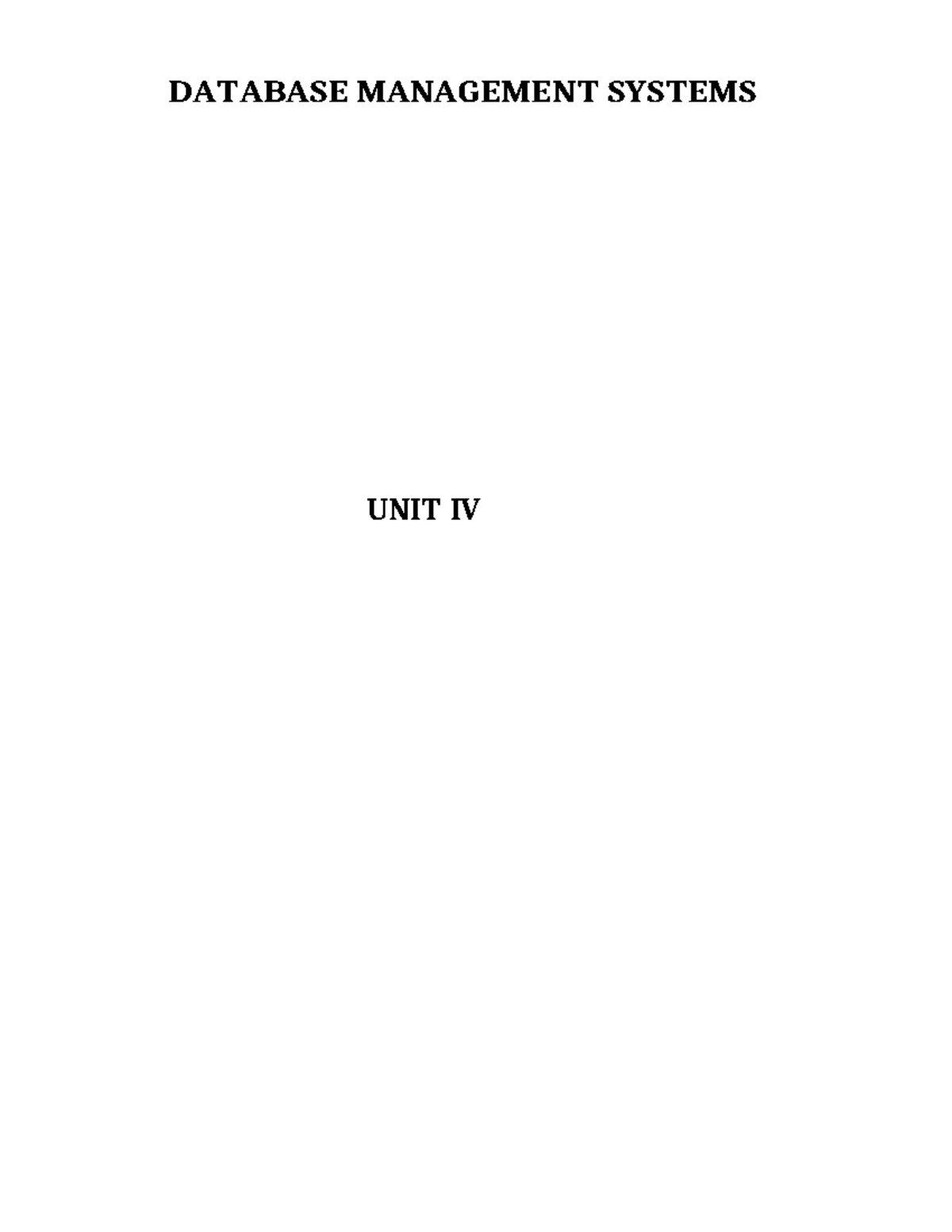 DBMS UNIT IV: Normalization and Schema Refinement Notes - Studocu