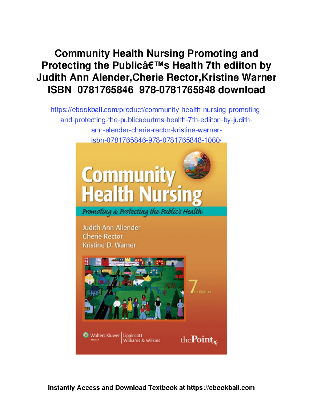 Community health nursing: Promoting and protecting the public's health ...