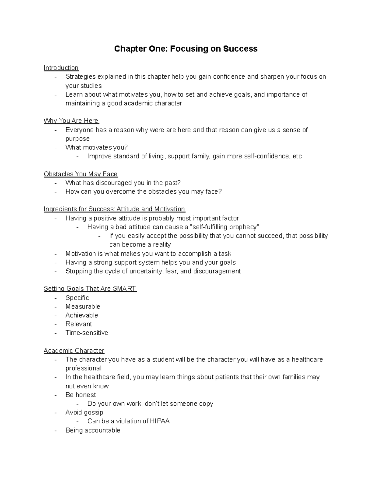 CH 1: Strategies for Success in Academic Studies - Studocu