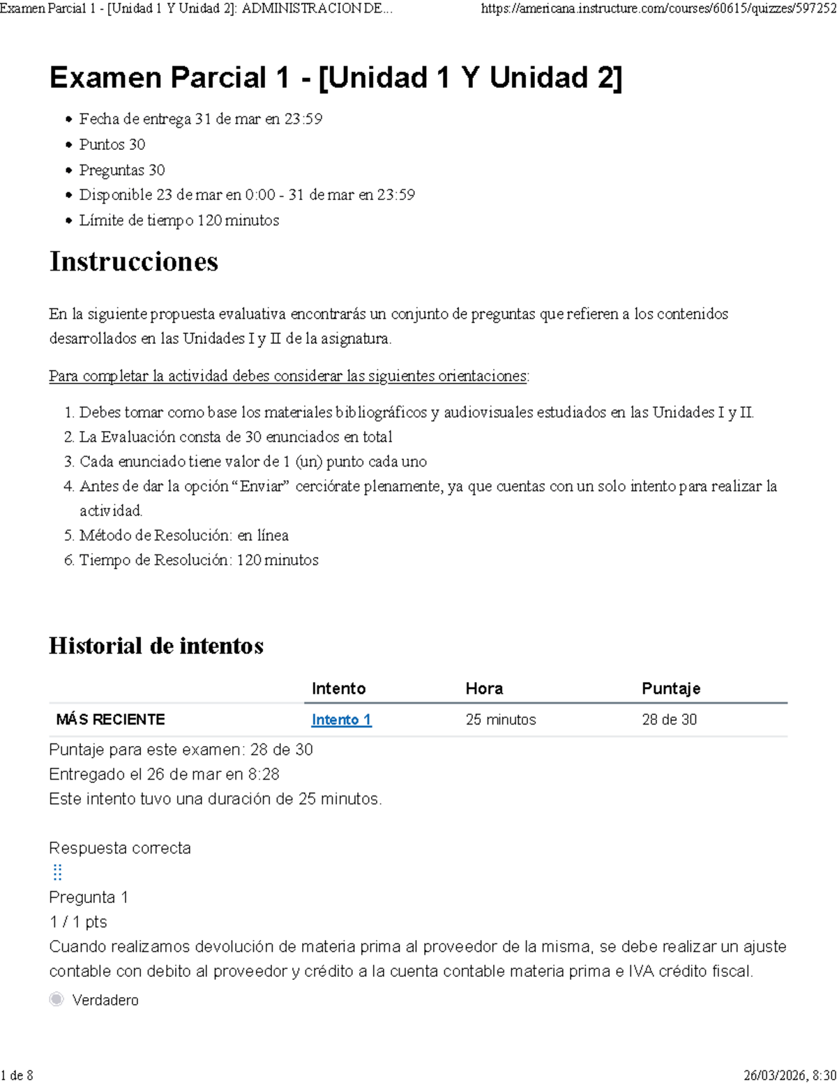 Examen Parcial 1 - [Unidad 1 y 2] Administración de Costos I - Studocu