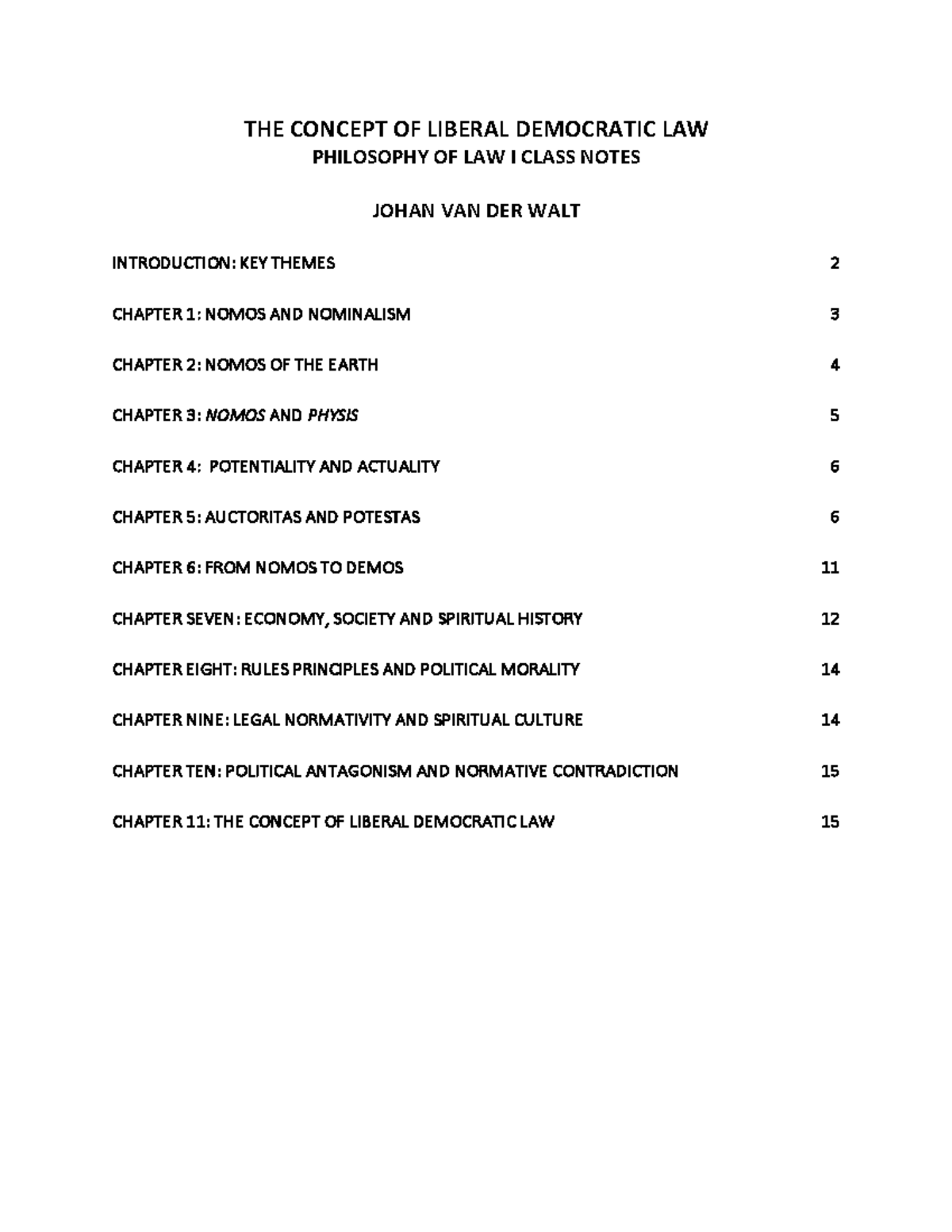 Philosophy of Law I Class Notes: Key Concepts and Chapters Overview ...