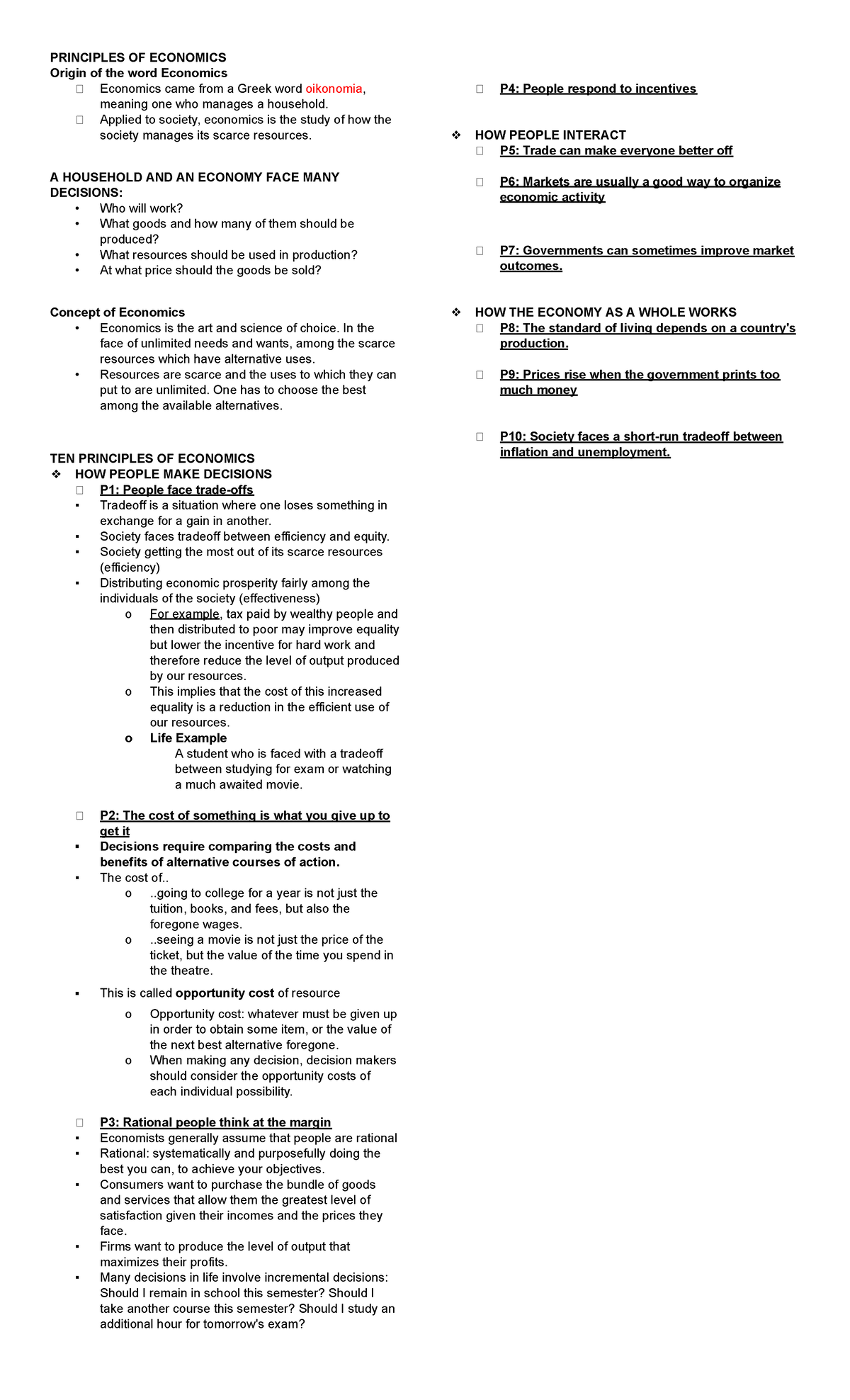 Principles of Economics: Key Concepts and Ten Principles Explained ...