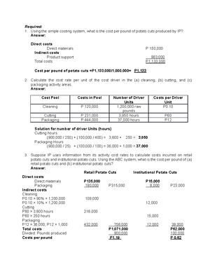 Cost accounting - FINAL DEPARTMENT EXAMINATION COST ACCOUNTING Multiple ...