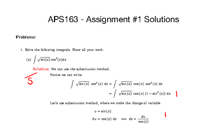 APS163 Calculus I Assignment 1 - Detailed Solutions - Studocu