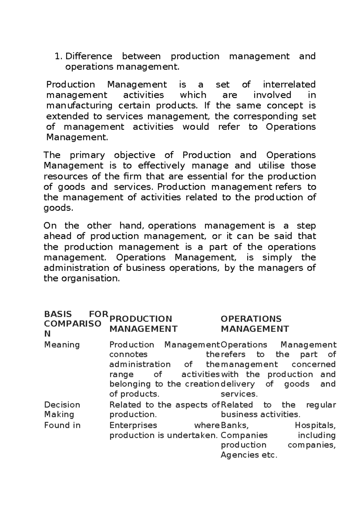 Production and Operations Management: Key Differences and Strategies ...
