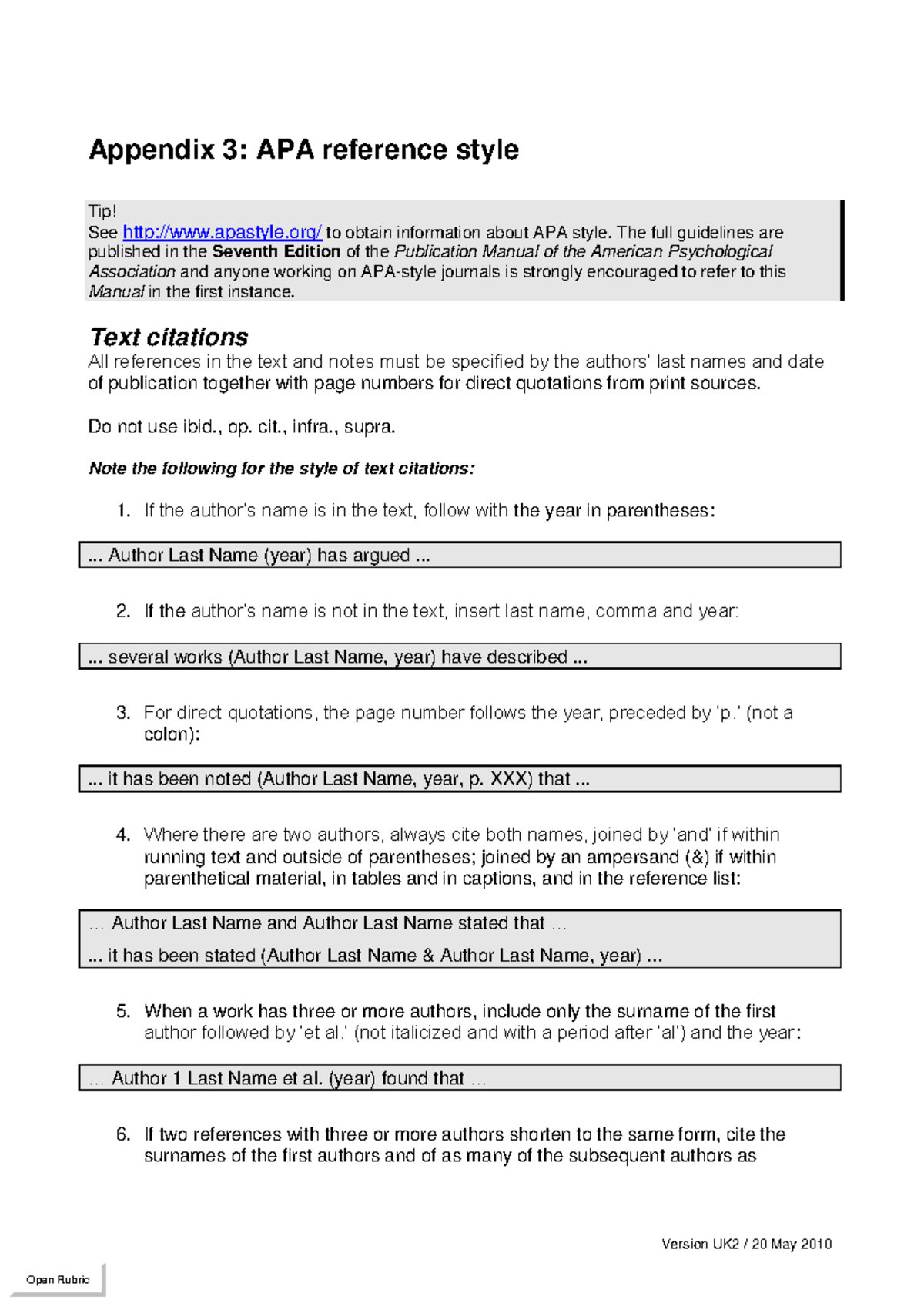 APA 7th Edition Reference Style Guide - November 2019 - Studocu