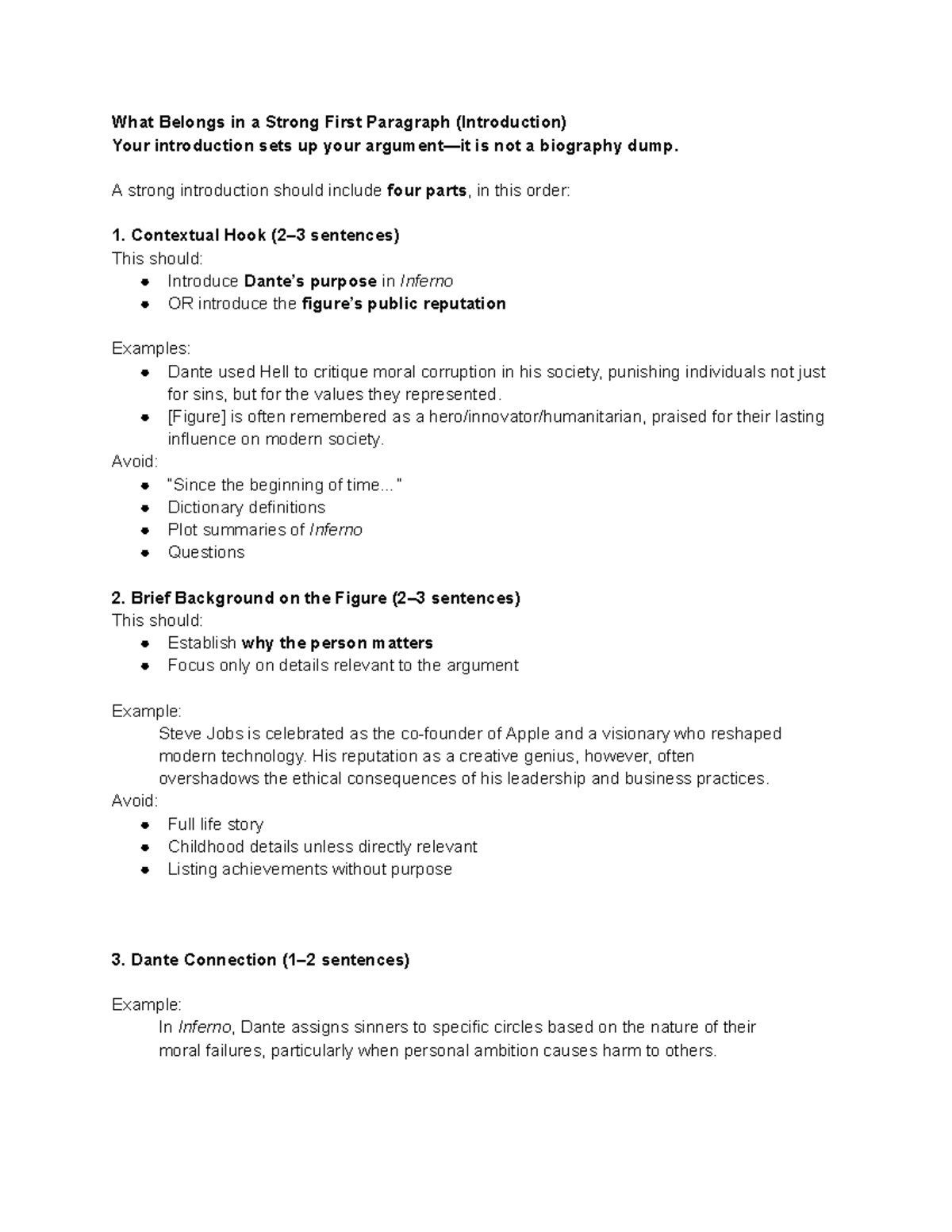 ENG 101: Crafting a Strong Intro Paragraph for Inferno Analysis - Studocu