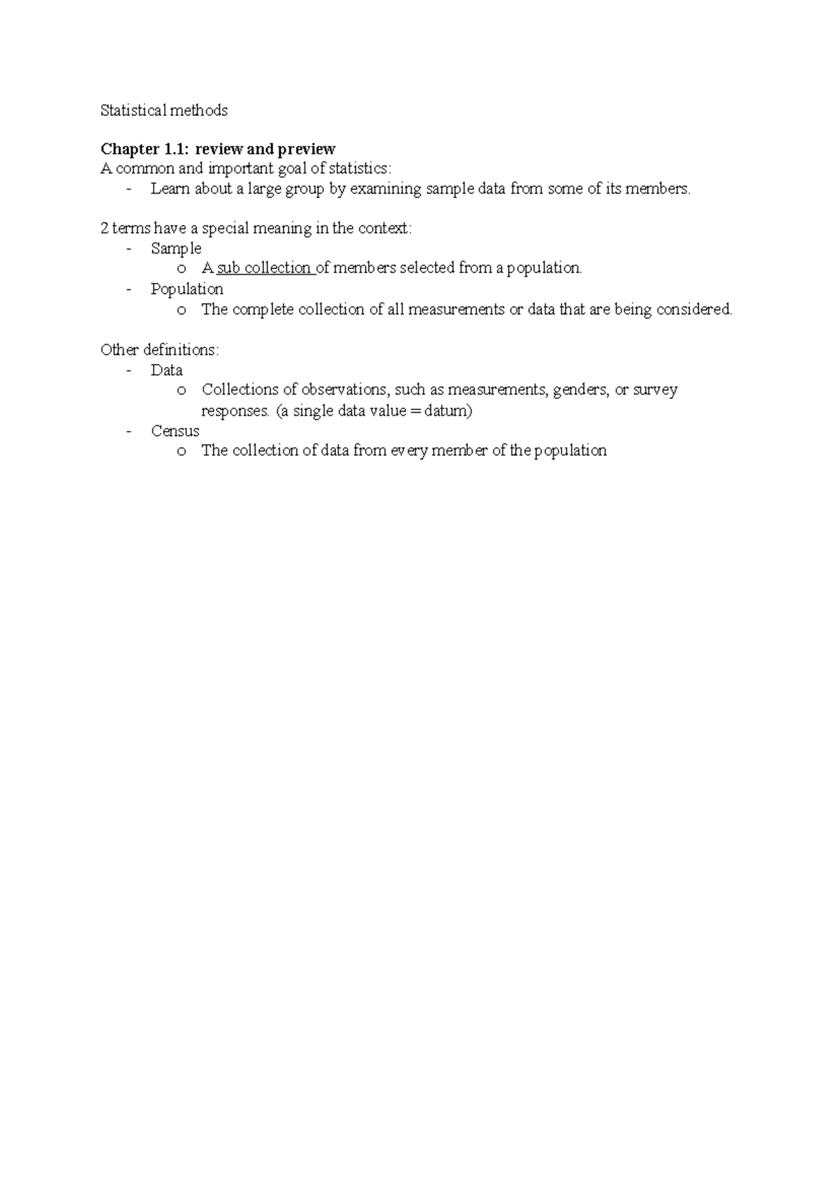 Statistics Methods Overview: Summary & Key Concepts (STAT 101 ...