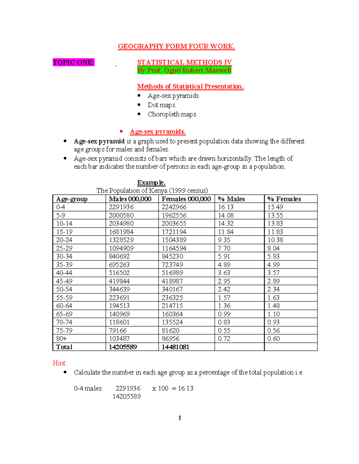 GEOGRAPHY FORM FOUR: STATISTICAL METHODS IV & LAND RECLAMATION - Studocu