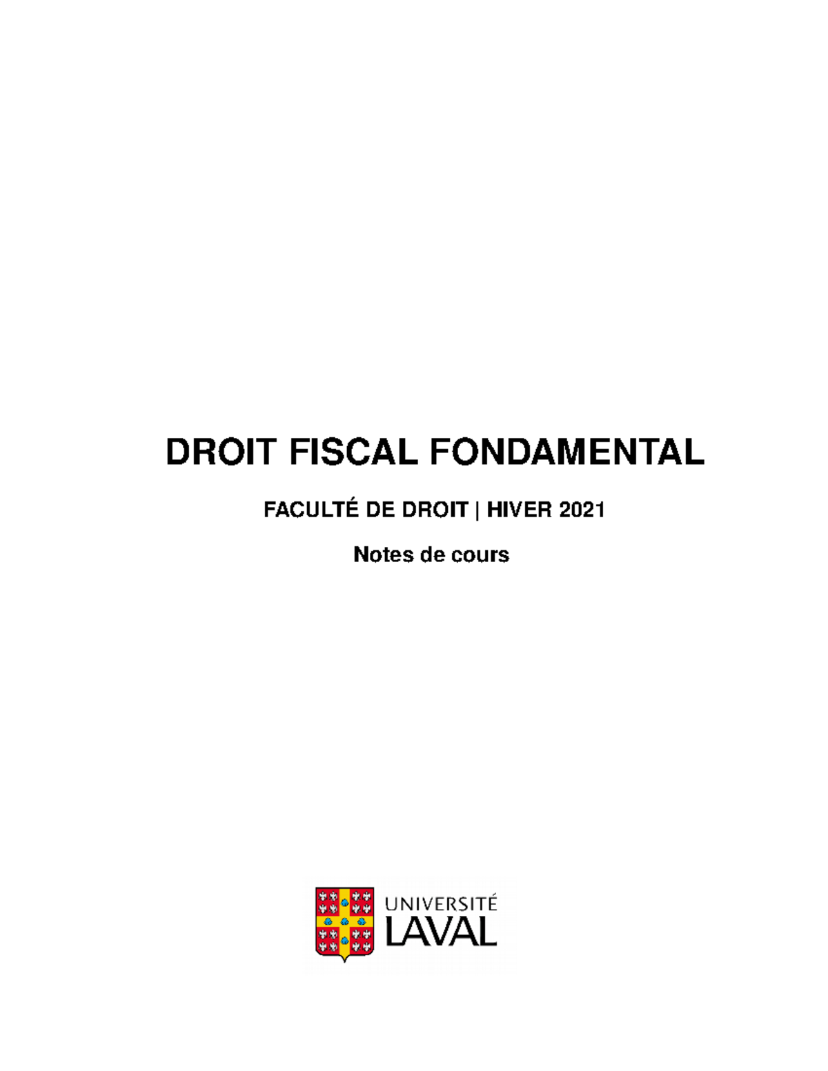 Notes de Cours Droit Fiscal - Chapitre 1 : Historique et Concepts ...