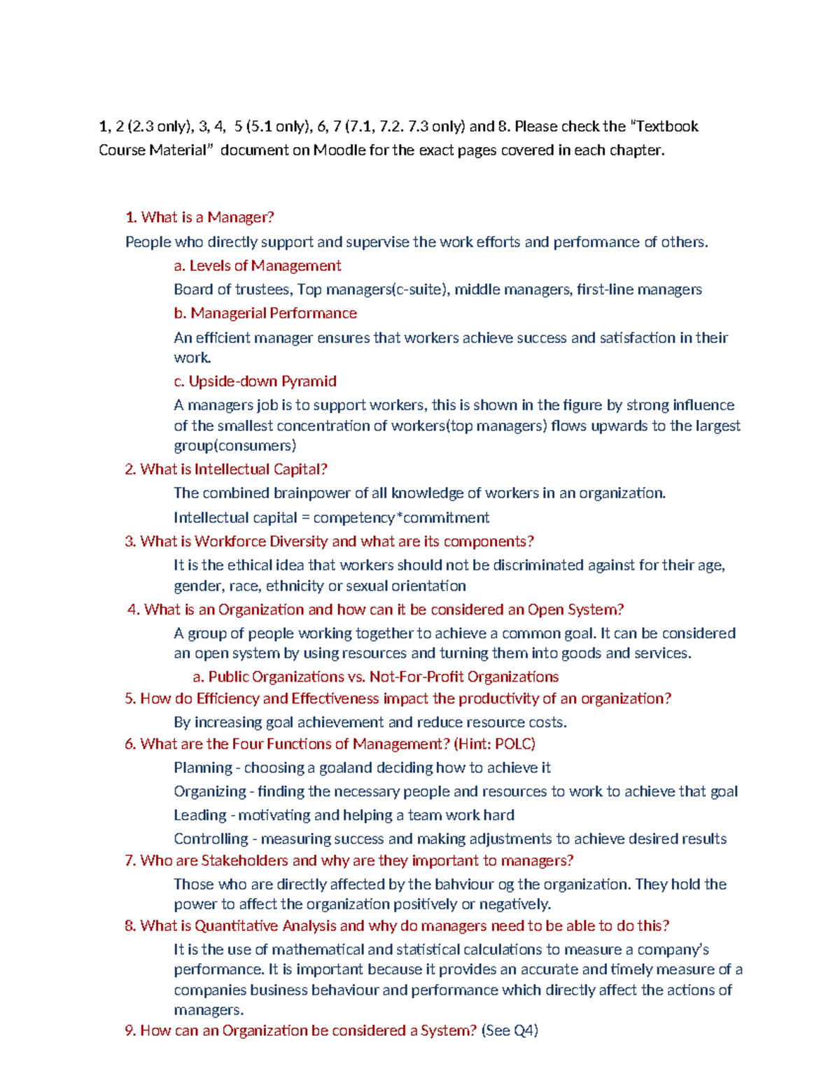 MGMT1120 Midterm Study Guide: Key Management Concepts & Theories - Studocu