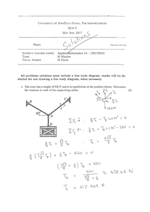 Math132 Tut1 2025 - Solutions for Applied Mathematics 1A Problems - Studocu