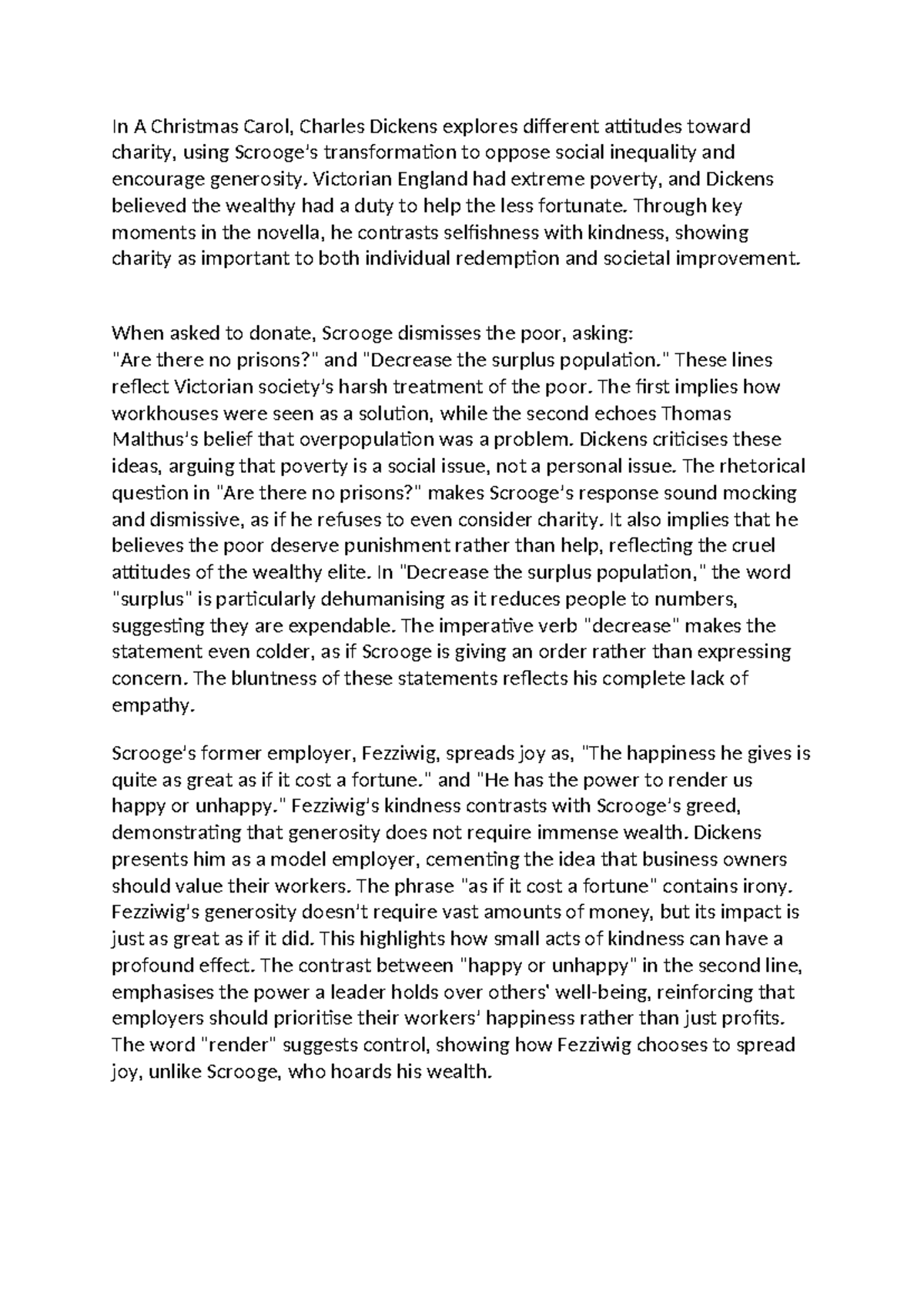 ENG 101: A Christmas Carol Essay Analysis on Charity and Social ...