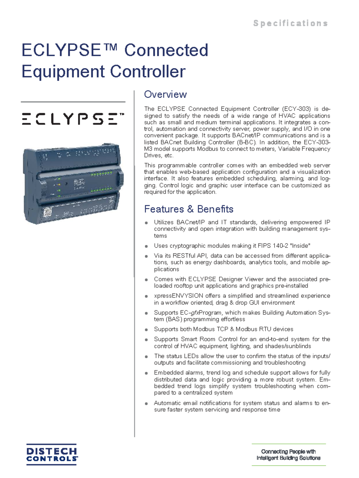 ECLYPSE Connected Equipment Controller Overview (ECY-303 SP) - Studocu