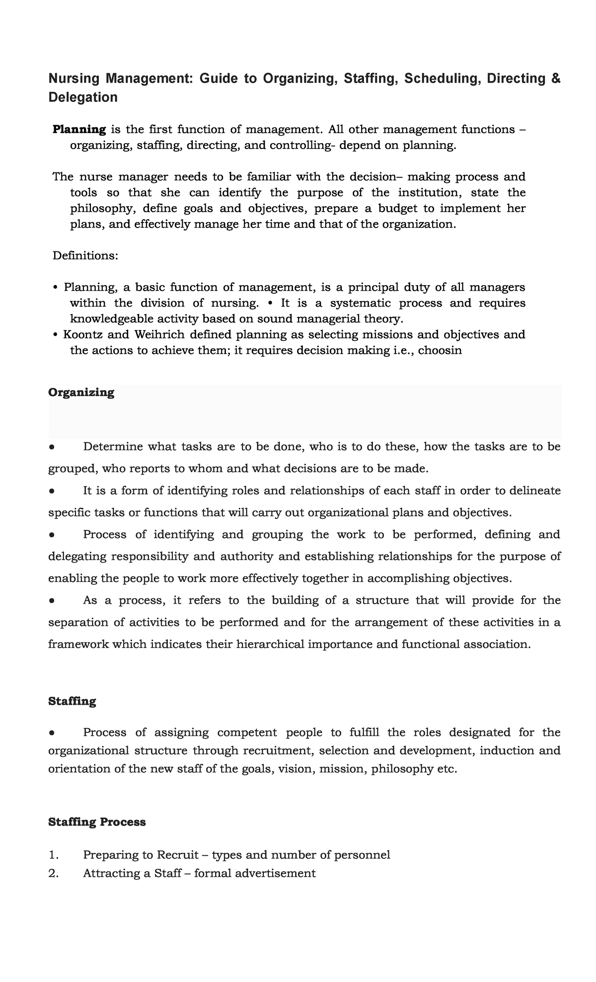 Nursing Management Principles: Organizing, Staffing, and Delegation ...