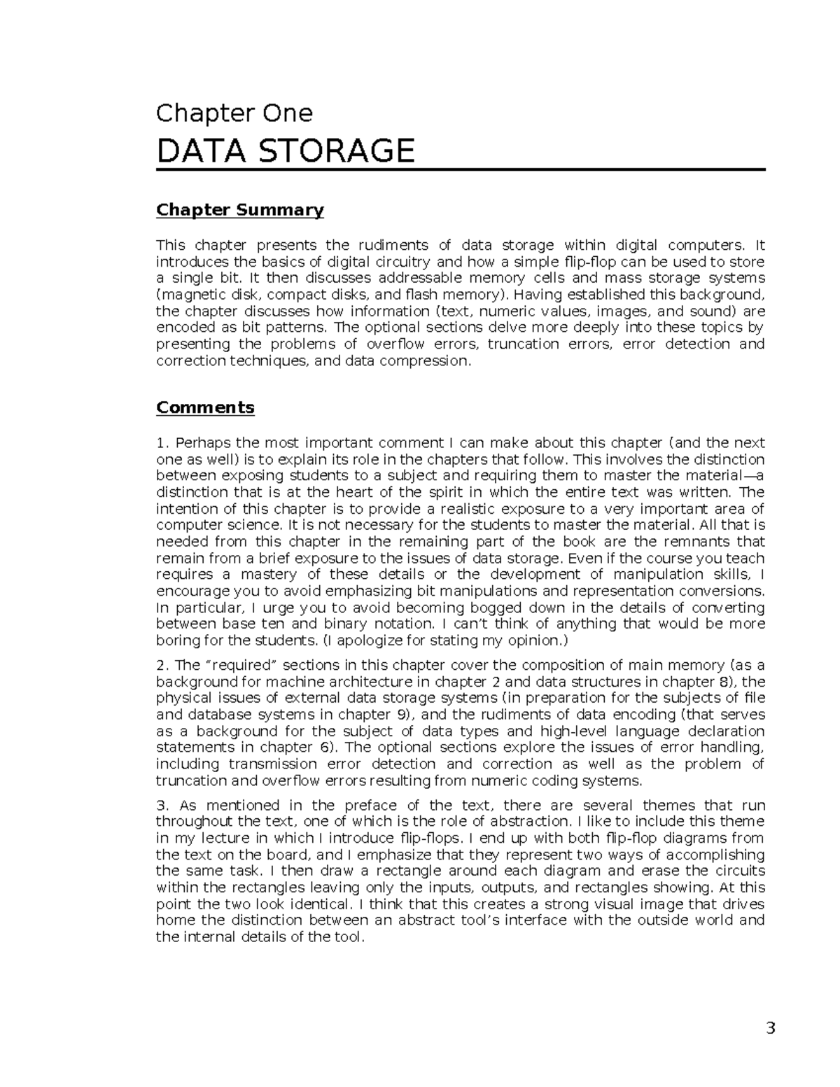 Instr 1101 - Chapter 1 Data Storage Summary and Key Concepts - Studocu