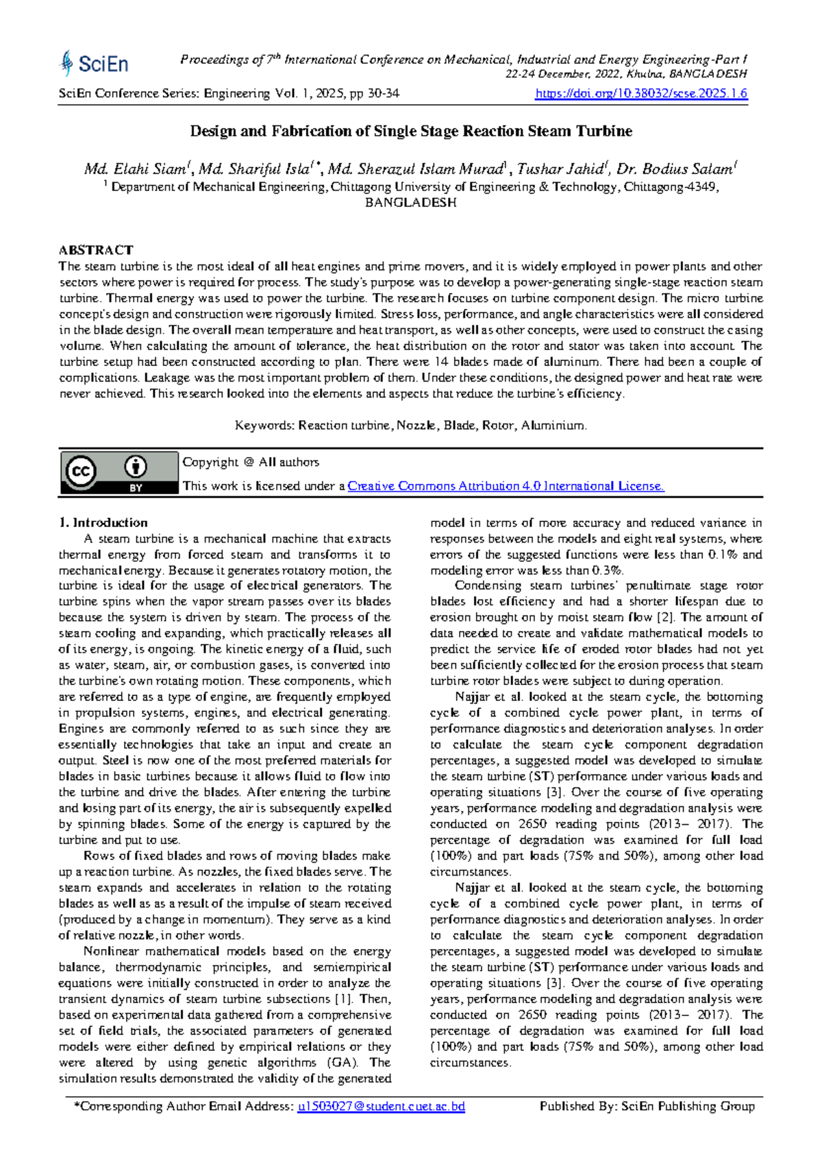 Design and Fabrication of Single Stage Reaction Steam Turbine (ME 53 ...