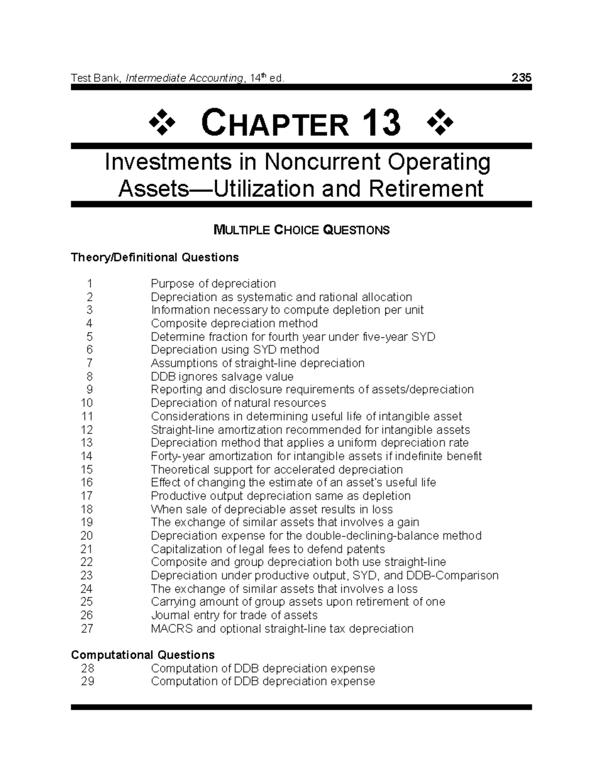 Test Bank: Intermediate Accounting (14th ed) - Chapter 13 Notes - Studocu