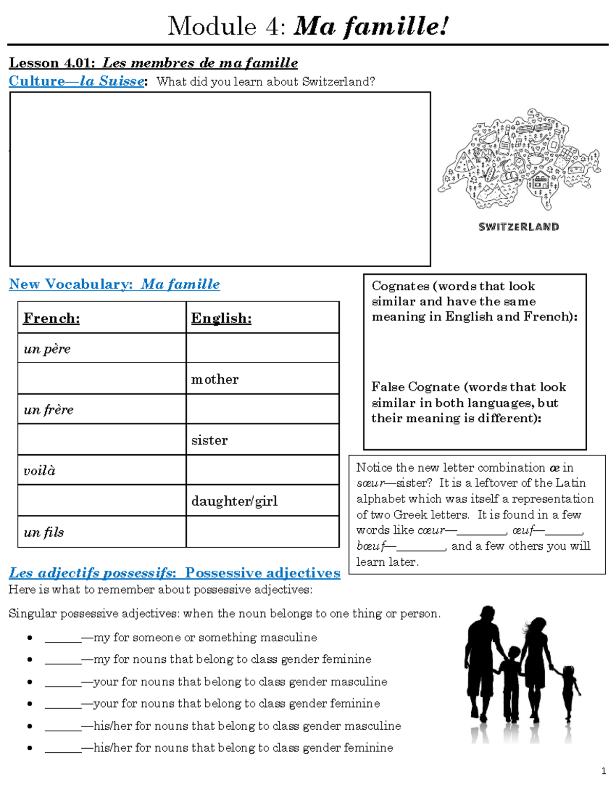 Star Guide French 1 v 23 Module 4 (Version 2) - Module 4: Ma famille ...