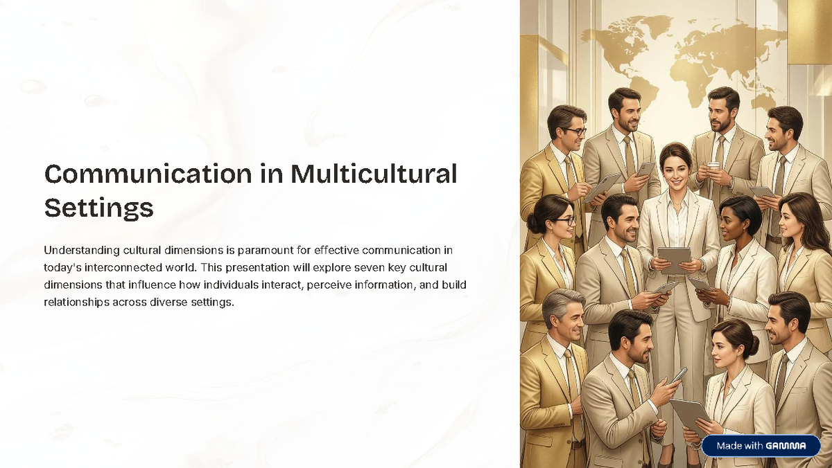 Cultural Dimensions in Communication: A Guide to Multicultural ...