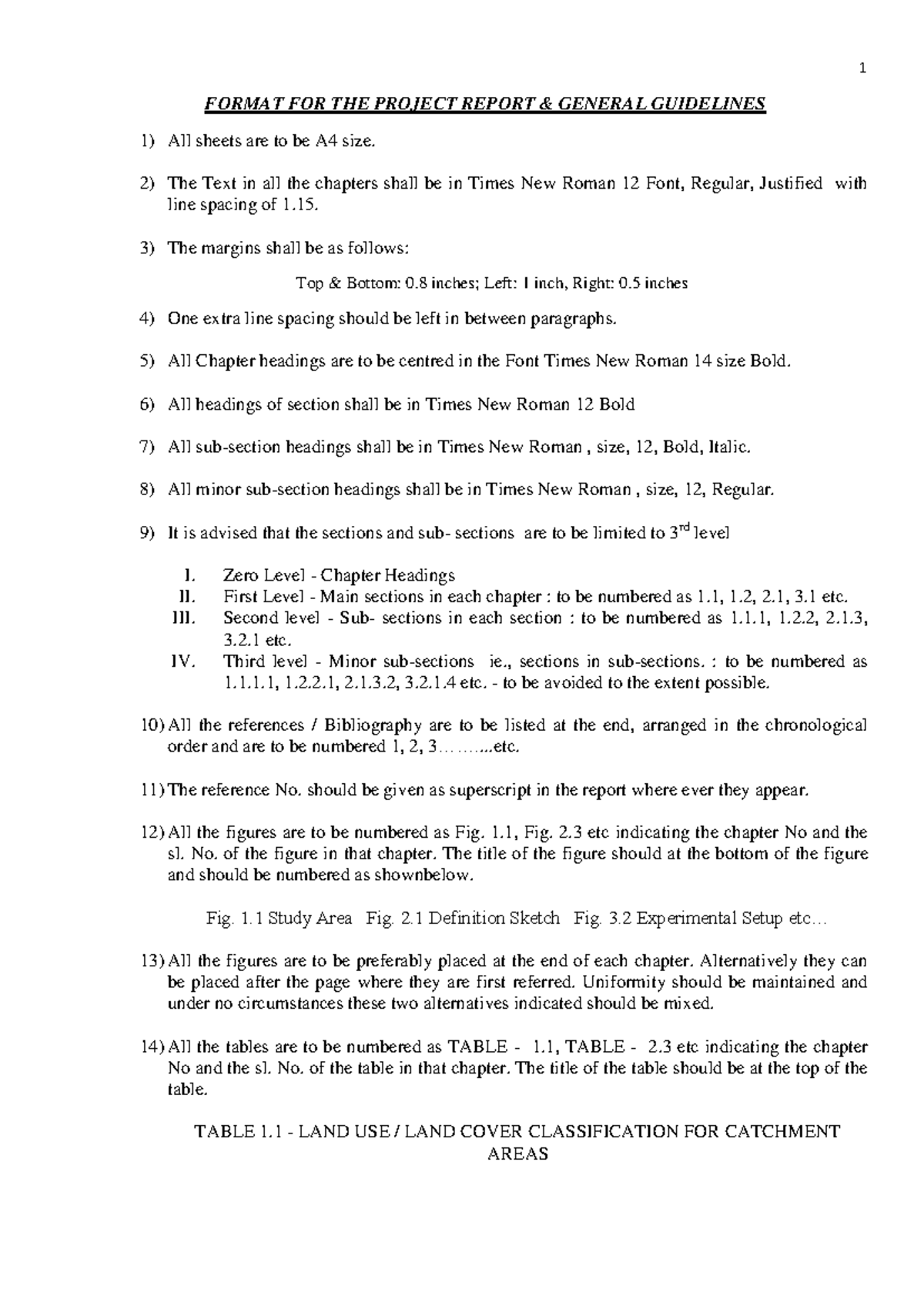 Project Report Format Guidelines for B.Tech in Civil Engineering - Studocu