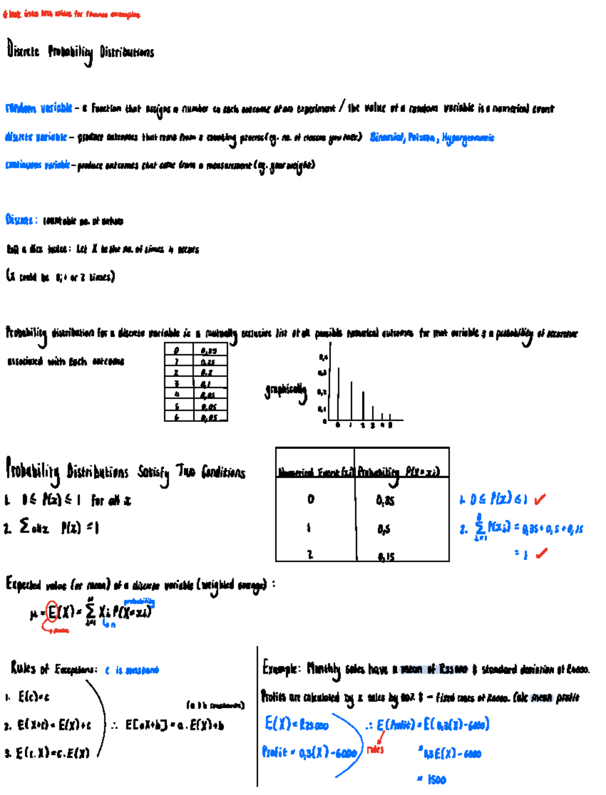 Stats Chapter 5: Discrete Probability Distributions and Random ...