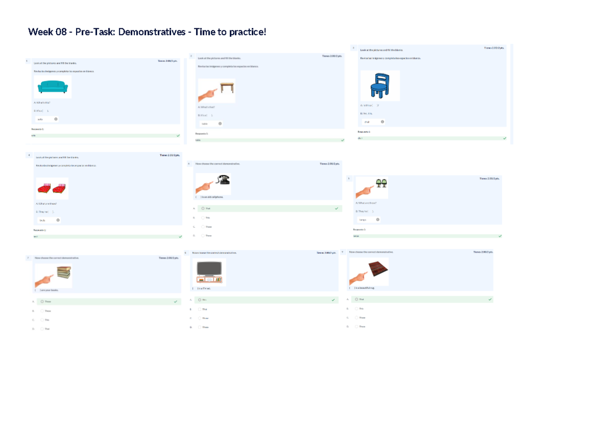 Week 08 - Pre-Task: Practicing Demonstratives Effectively - Studocu
