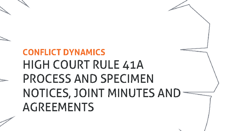CD High Court Rule 41A: Specimen Notices, Minutes & Agreements Guide ...