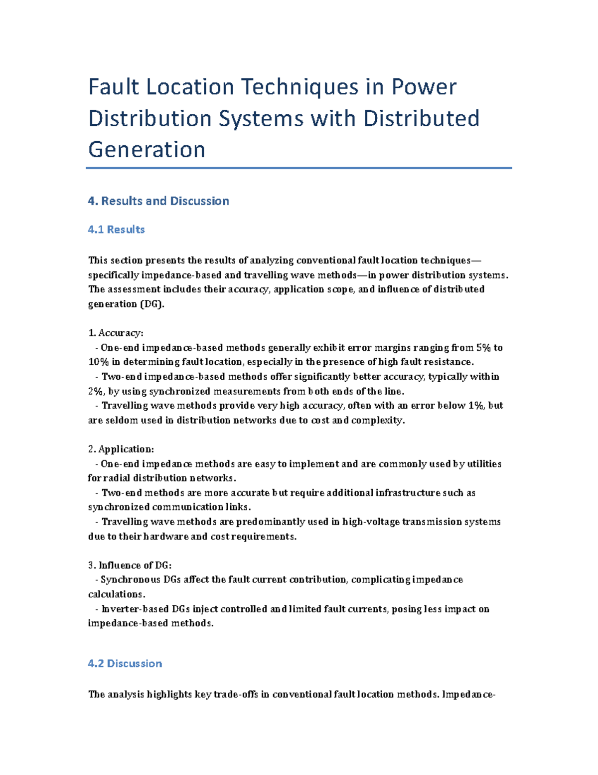 Fault Location Techniques in Power Distribution Systems: Results ...