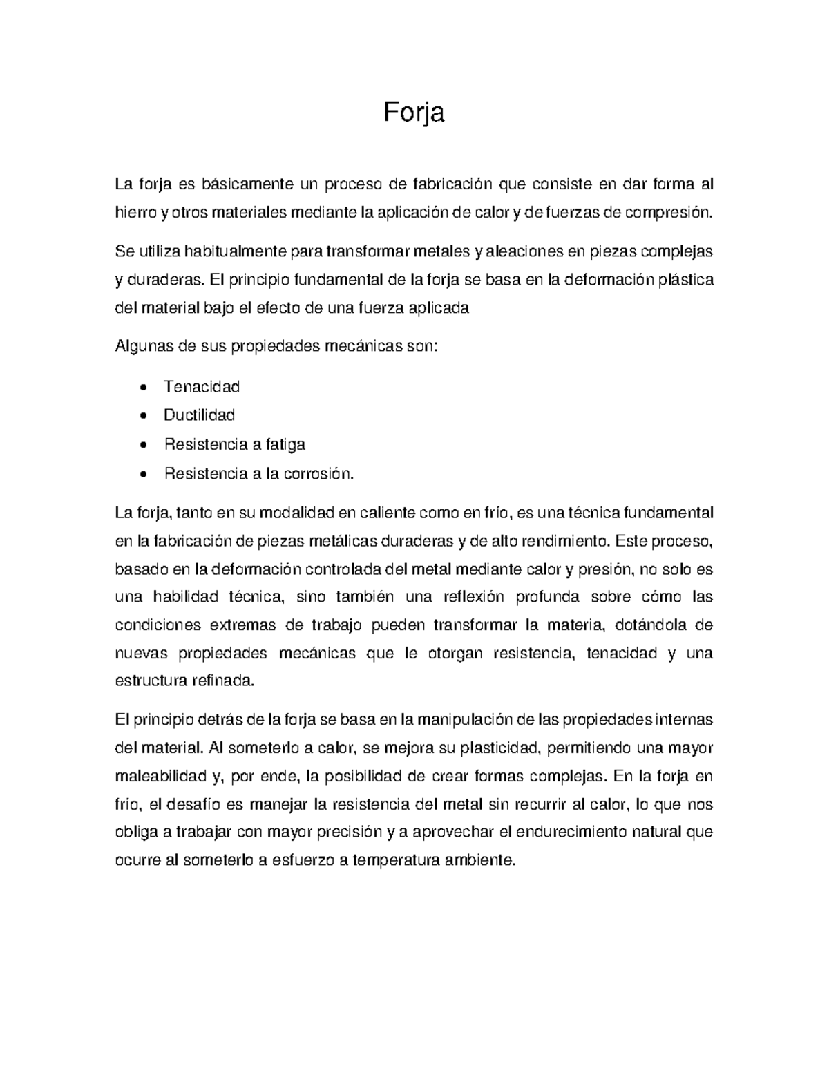 IMT Forja: Proceso y Propiedades de la Deformación Metálica - Studocu