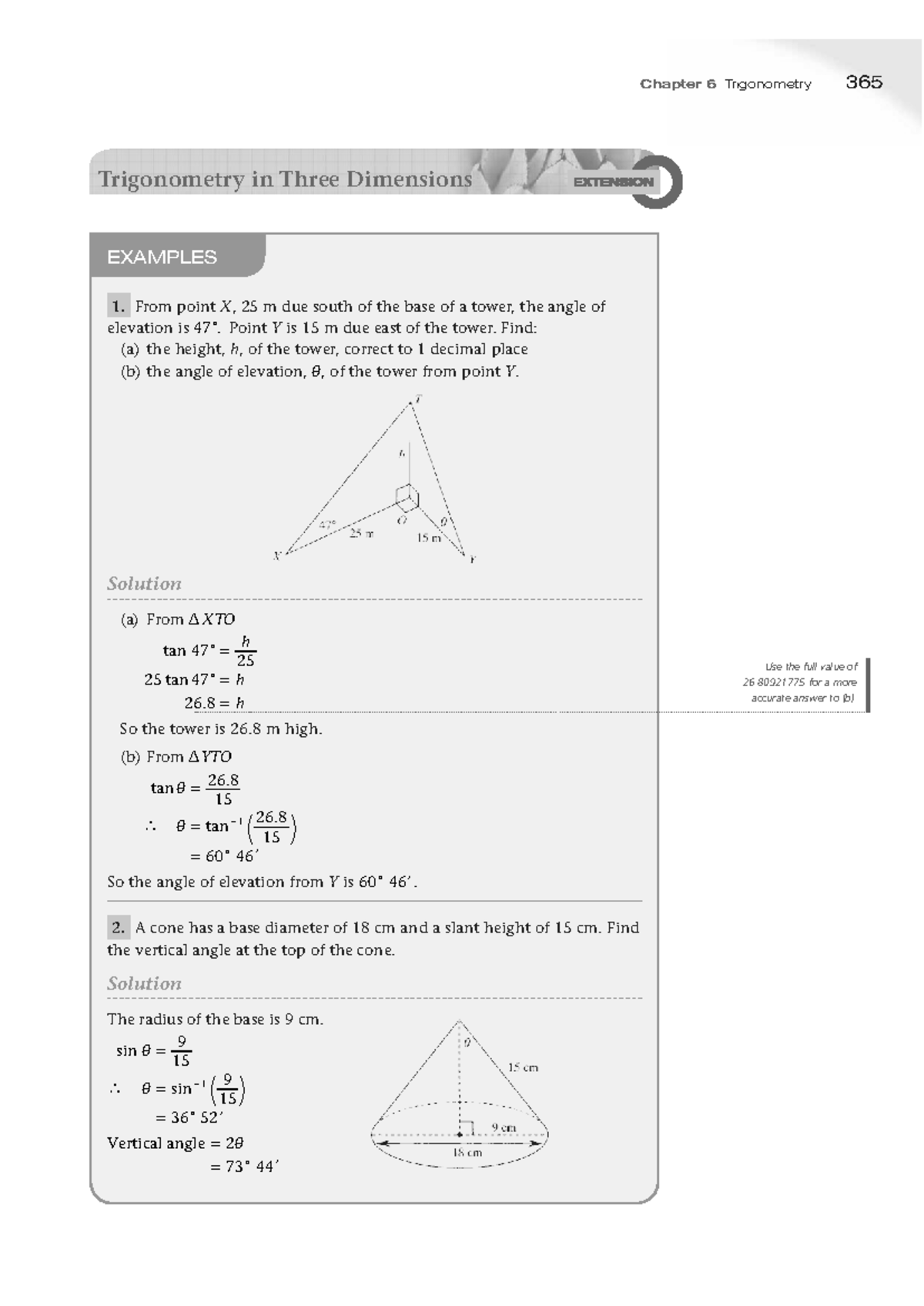 Chapter 6 Trigonometry 365: 3D Trig Practice & Examples - Studocu
