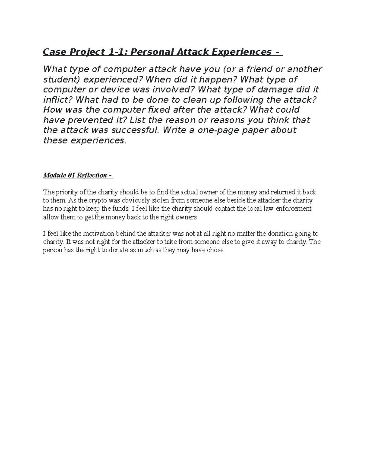 Case Study - Personal Attack Experiences - hfmfgm - Studocu