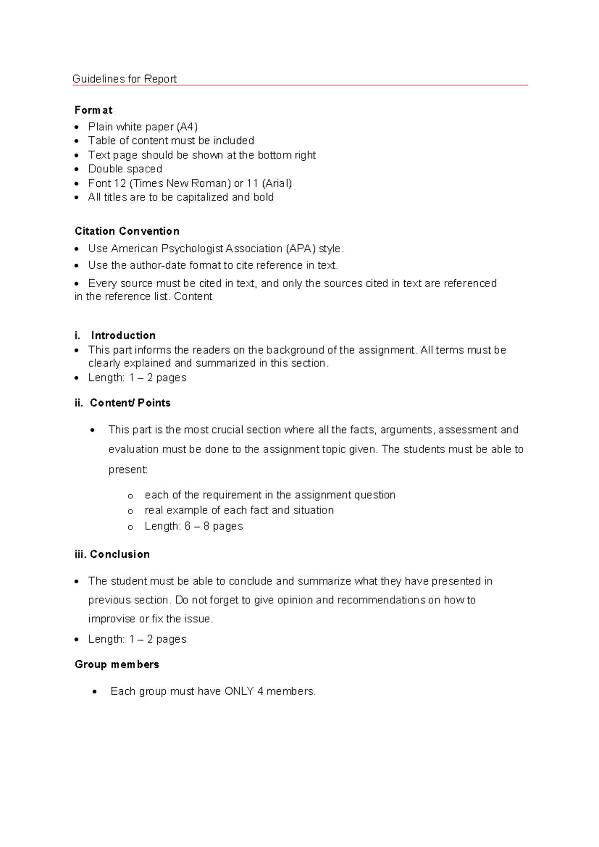 Guideline FOR Report - PAD 120 - Guidelines for Report Format • Plain ...