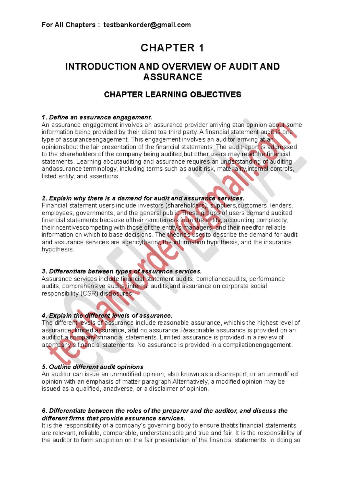 Test Bank & Solutions for Auditing 4th Canadian Edition: Chapter ...
