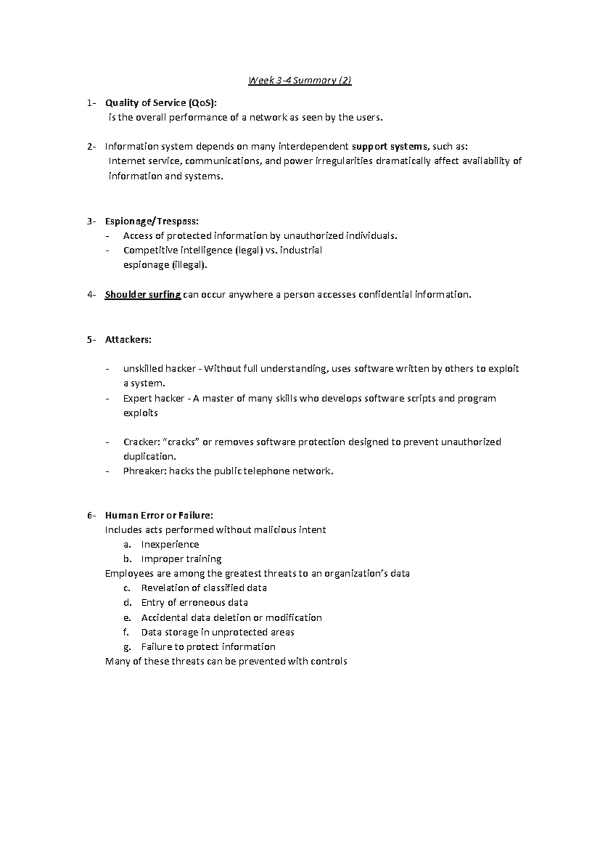 Week 3-4 Summary on Information Security Challenges and Concepts - Studocu